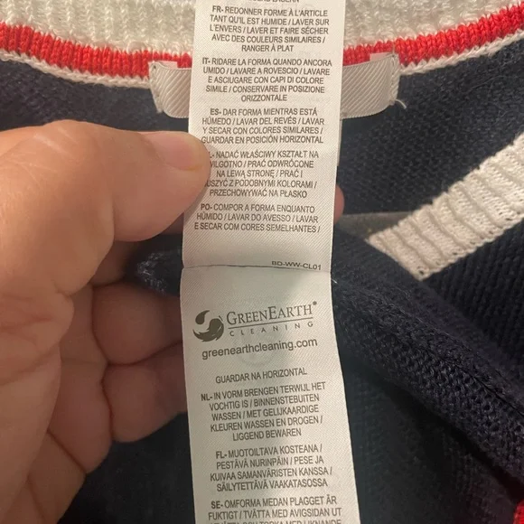 Boden Womens Navy Knit Sleeveless
Sweater Red and White Trim Size 10 Classic - Picture 5 of 7